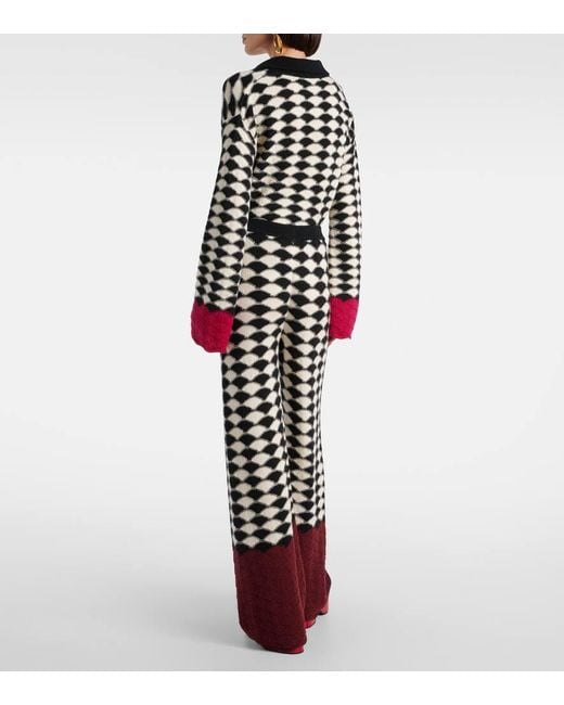LaDoubleJ Red Lounge Wool Wide-Leg Pants
