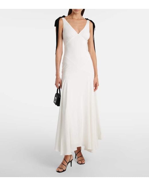 Rodarte White Maxikleid Aus Seiden-Crepe