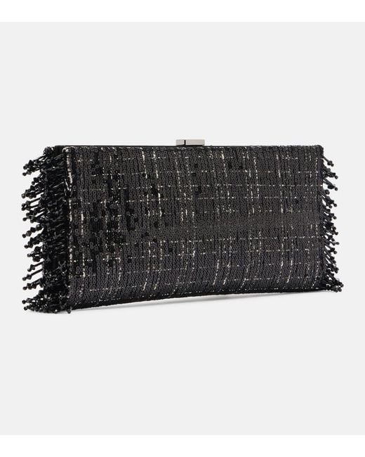 Roger Vivier Black Pilgrim Mini Sequined Clutch