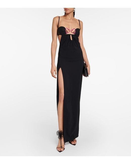Nensi Dojaka Black Embellished Maxi Dress
