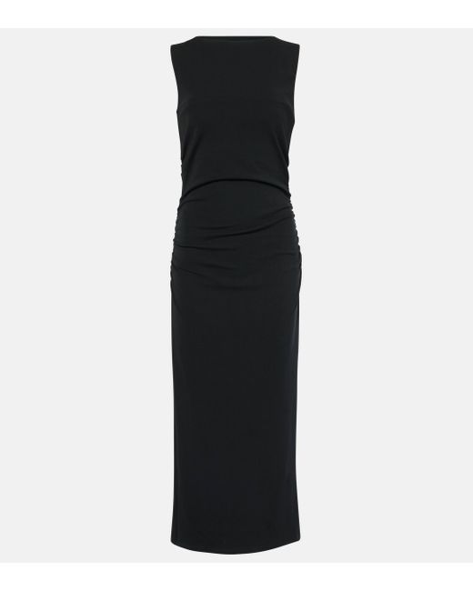 Veronica Beard Black Charissa High-Neck Midi Dress