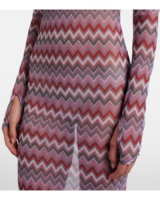 Bananhot Purple Renne Printed Cotton Maxi Dress