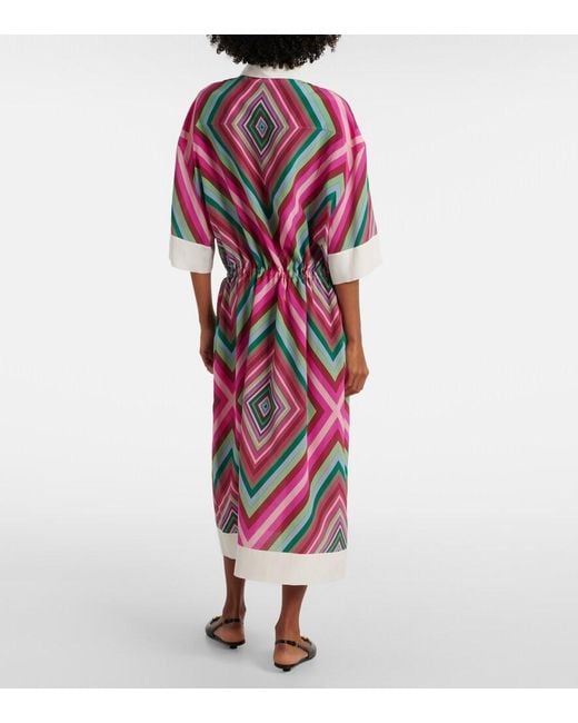 Valentino Pink Rhombus 75 Silk Shirt Dress