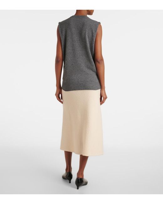 Jil Sander Gray Cashmere Sweater Vest