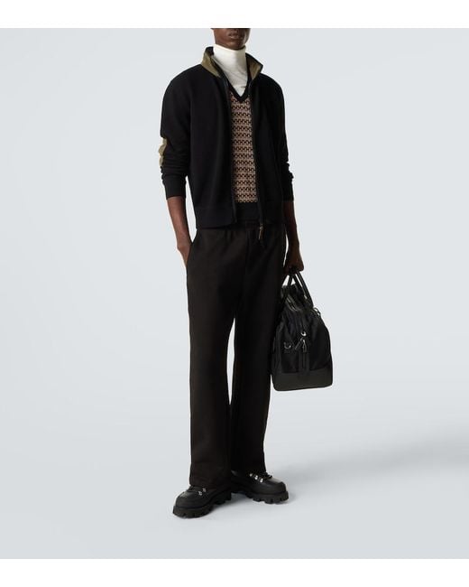 Moncler Black Archivio Waffle-Knit Cotton Jacket for men