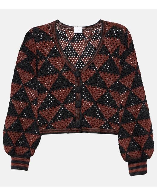 Anna Kosturova Black Malia Crochet Cotton Cardigan