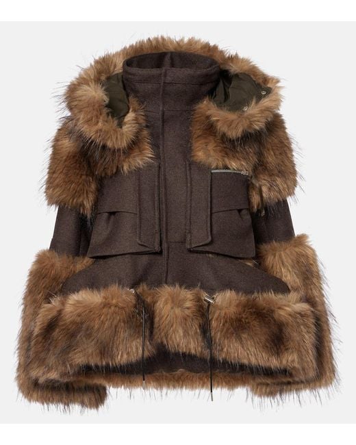Sacai Brown Wool Blouson
