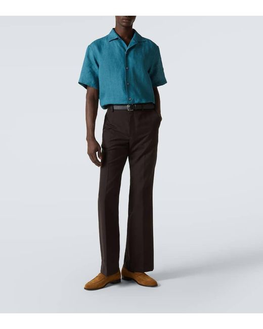Camicia Bowling di Brioni in Blue da Uomo