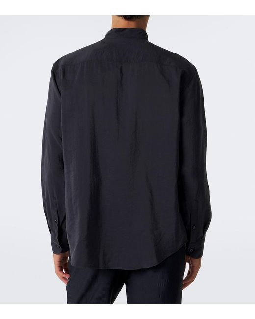 Giorgio Armani Blue Silk-Blend Shirt for men