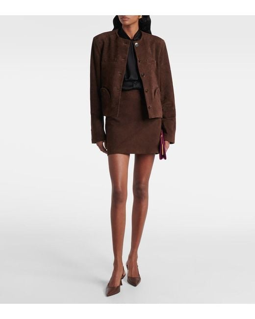 Blazé Milano Brown Coci Suede Miniskirt
