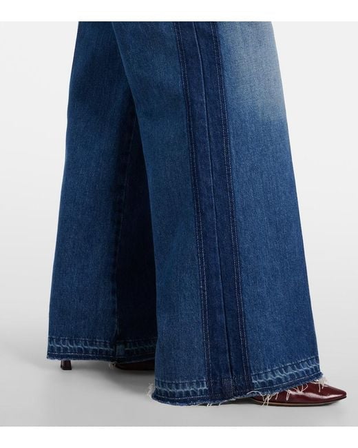 AG Jeans Blue Hyeres Wide-Leg Jeans