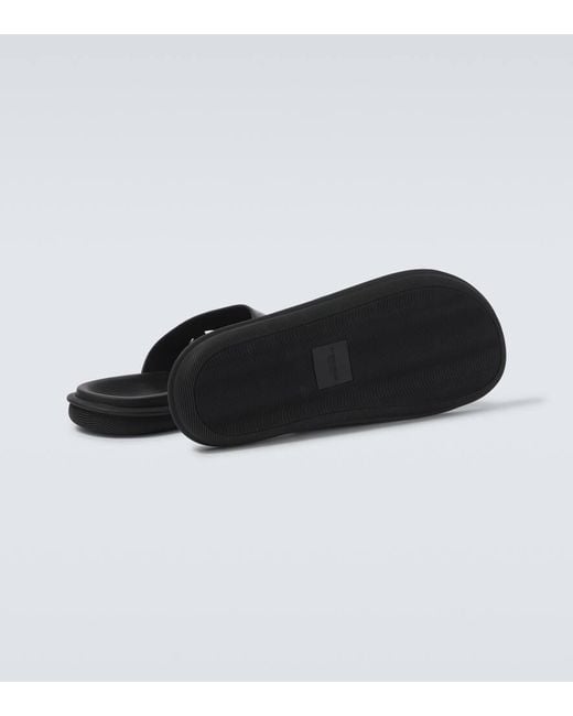 Sandalias De Piel Con Logo Giorgio Armani de hombre de color Black