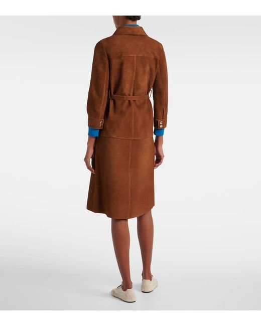 Prada Brown Hemdjacke Aus Veloursleder