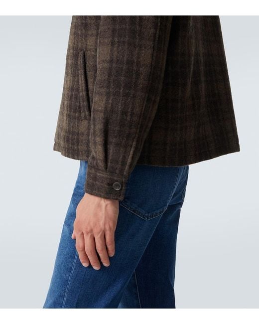 FRAME Black Checked Virgin Wool Blouson Jacket for men