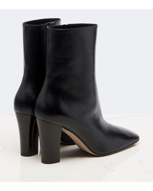 The Row Black Cindy Leather Ankle Boots