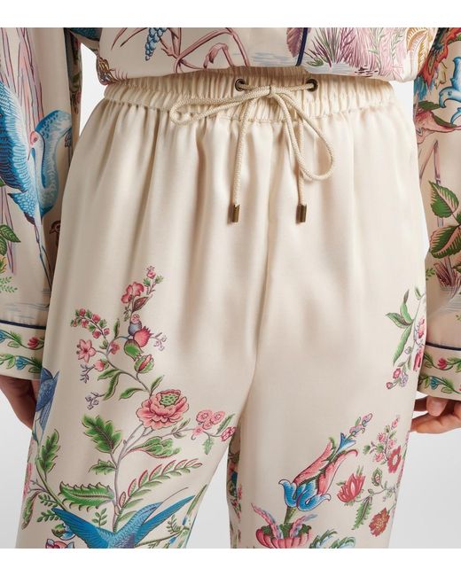 Etro White Floral Wide-Leg Pants