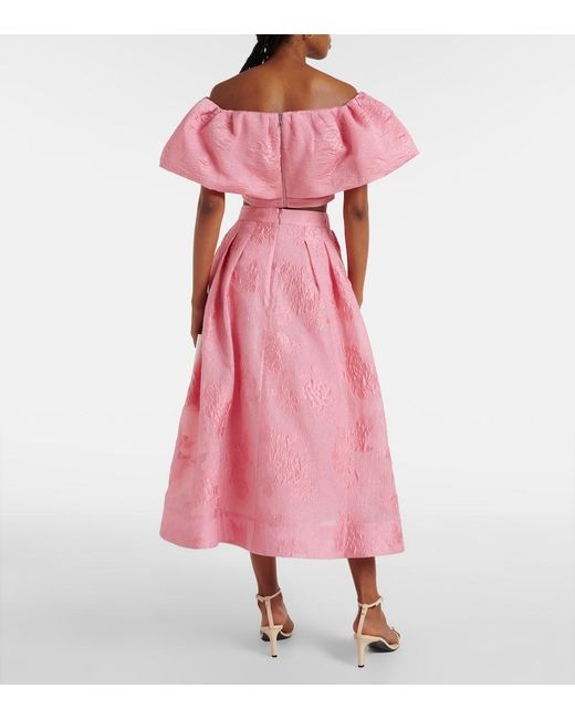 Rebecca Vallance Pink Zelie Crop Top