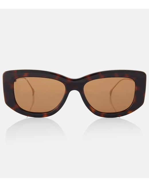 Gafas de sol cuadradas con Double G Gucci de color Brown