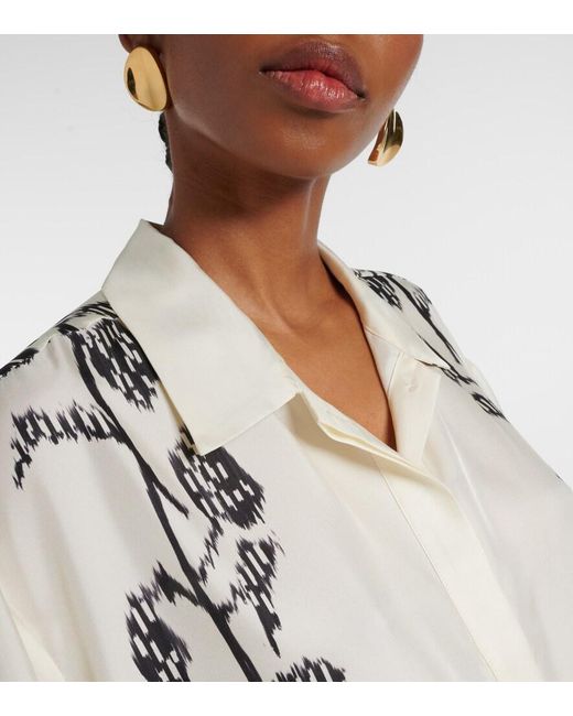 Asceno Natural Montauk Silk Twill Bowling Shirt