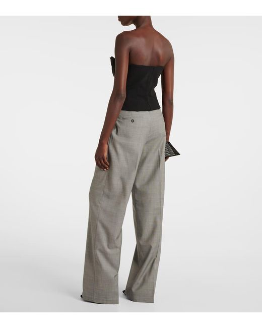 Magda Butrym Black Draped Wool-Blend Corset