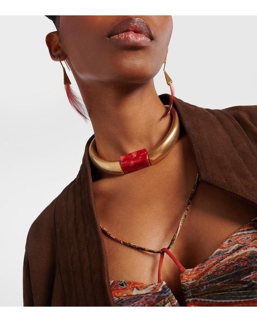 Isabel Marant Metallic Noly Embellished Choker