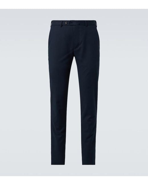 Loro Piana Blue Pantaflat Cotton-Blend Chinos for men