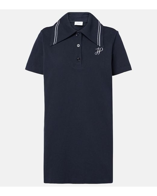 Patou Blue Logo Cotton Pique Polo Dress