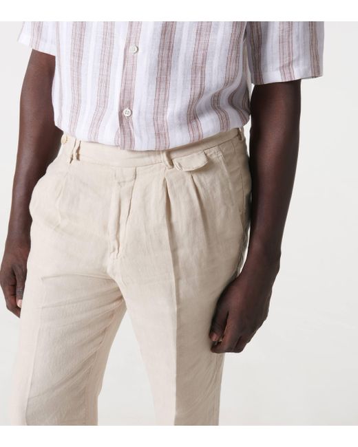 Brunello Cucinelli Natural Linen Slim Pants for men