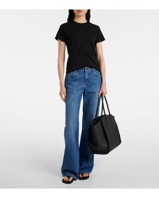 The Row Black Florie Cotton Jersey T-Shirt