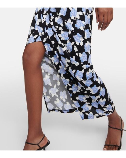Diane von Furstenberg Blue Kitana One-Shoulder Maxi Dress