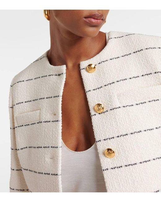 Nili Lotan Natural Paige Striped Tweed Jacket