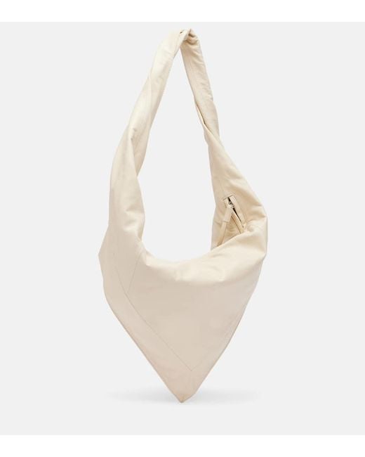 Lemaire White Schultertasche Scarf Small Aus Leder