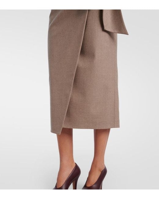 Falda Envolvente Bingo En Mezcla De Cachemir Max Mara de color Brown