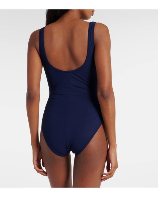 Karla Colletto Blue Lucy Lace-up Swimsuit