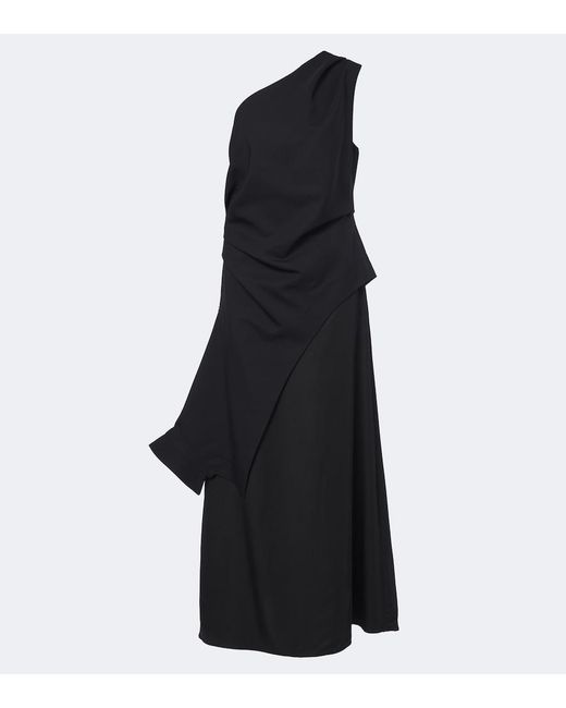 Rohe Black Layered One-Shoulder Dress