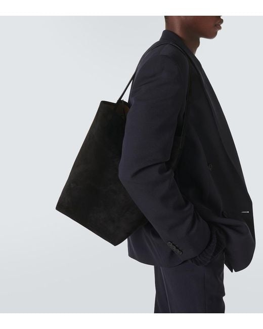 The Row Black N/S Park Large Suede Tote Bag for men