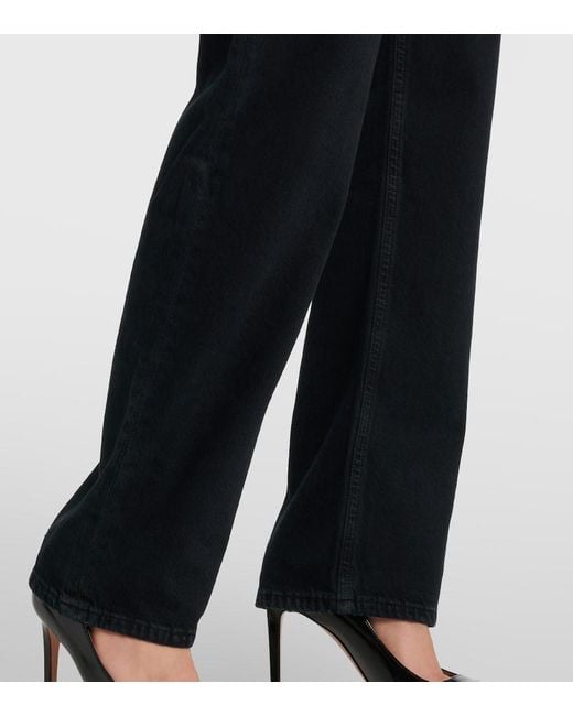 Agolde Blue '90S Pinch Waist Long High-Rise Straight Jeans