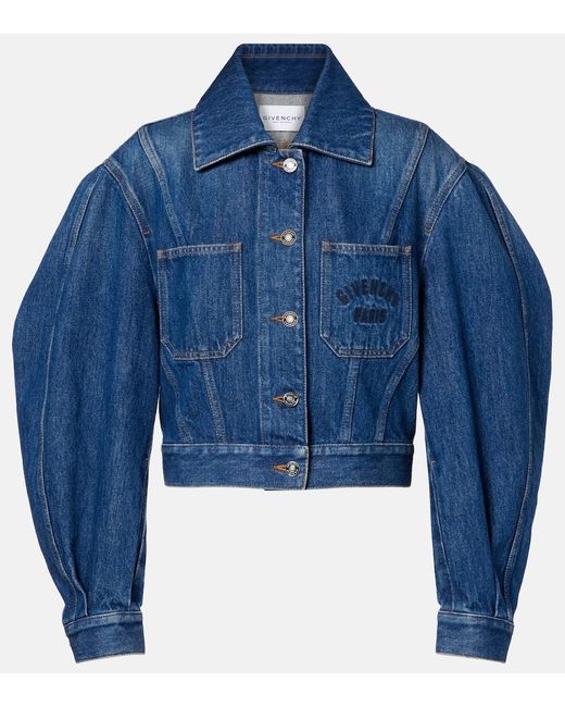 Givenchy Blue Cocoon Cropped Denim Jacket