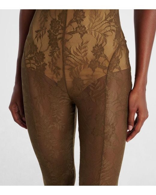 Norma Kamali Metallic Floral Lace Jumpsuit
