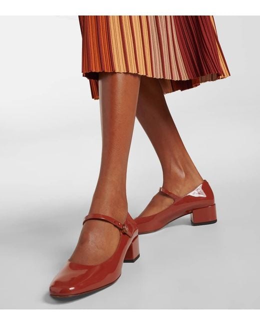 Tod's Brown Patent Leather Mary Jane Pumps