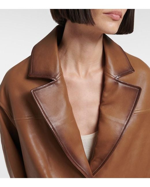 Dorothee Schumacher Brown Cropped Leather Jacket