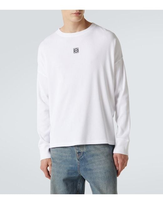 Loewe White Anagram Cotton Jersey T-Shirt for men