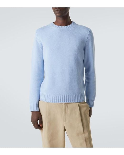 Saman Amel Blue Gio Cashmere Sweater for men