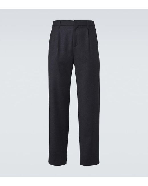 Agnona Blue Wool Wide-Leg Pants for men