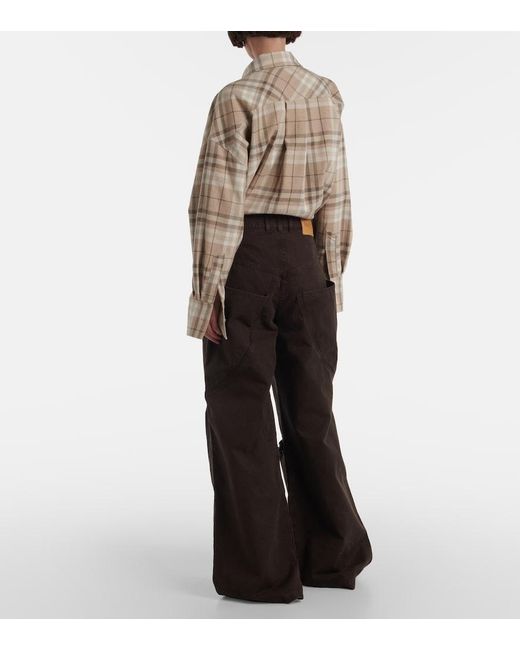 The Attico Black High-Rise Wide-Leg Jeans