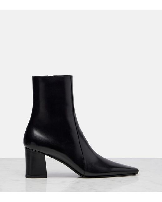 Saint Laurent Black Rainer Leather Ankle Boots