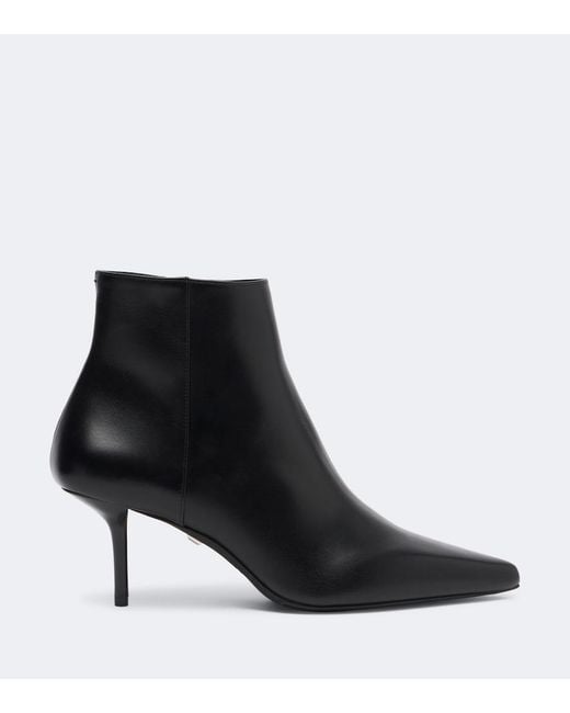 Max Mara Black Leather Ankle Boots