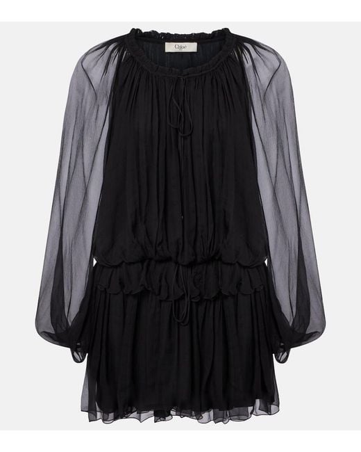 Chloé Black Minikleid Aus Seide