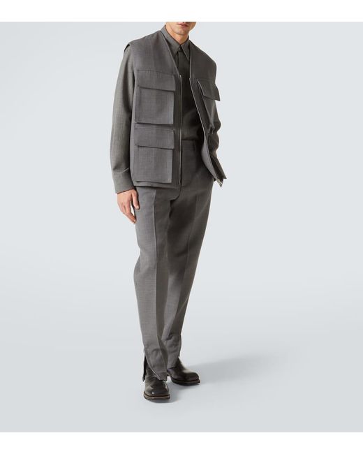 Jil Sander Gray Virgin Wool Vest for men