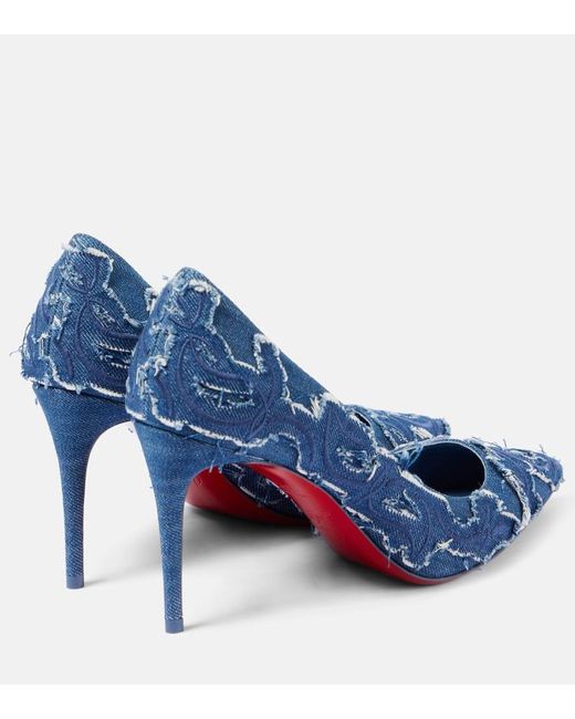 Christian Louboutin Blue Kate 85 Denim Pumps